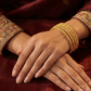 SJJGB129 | Floral Touch Trendy Gold Bangle with Elegant Artistic Detailing