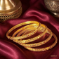 SJJGB129 | Floral Touch Trendy Gold Bangle with Elegant Artistic Detailing