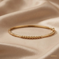 SJJGB131 | Textured Beaded Gold Bangle with Contemporary Luxury Styling