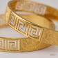 SJJGB134 | Artistic Yellow Gold Carved Bangles with Luxury Craftsmanship