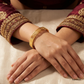 SJJGB134 | Artistic Yellow Gold Carved Bangles with Luxury Craftsmanship