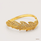SJJGB137 | Matchless Yellow Gold Feather Bangle with Graceful Detailing
