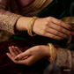 SJJGB137 | Matchless Yellow Gold Feather Bangle with Graceful Detailing