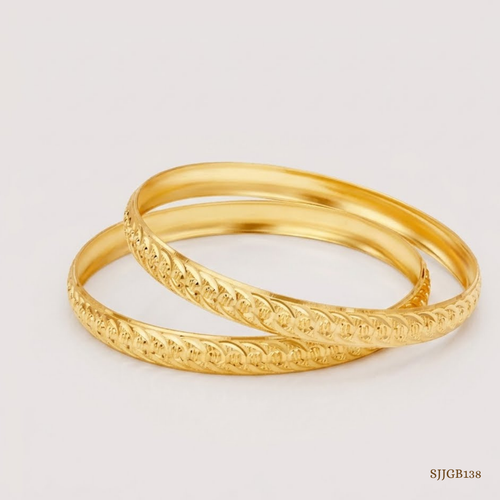 SJJGB138 | Brilliant Designer Gold Bangle with Timeless Luxury Finish