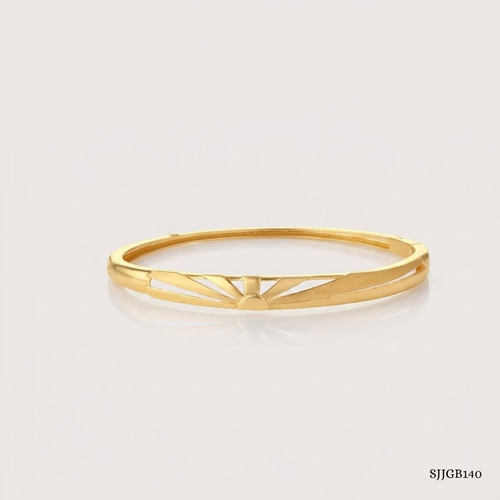 SJJGB140 | Radiant Asymmetric Gold Bangle with Artistic Modern Styling