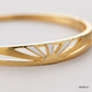 SJJGB140 | Radiant Asymmetric Gold Bangle with Artistic Modern Styling