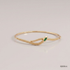 SJJGB141 | Serpentine Grace Gold Bangle with Fluid Curved Elegance