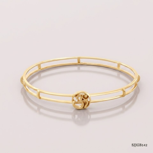SJJGB142 | Om Aura Spiritual Gold Bangle with Divine Artistic Design