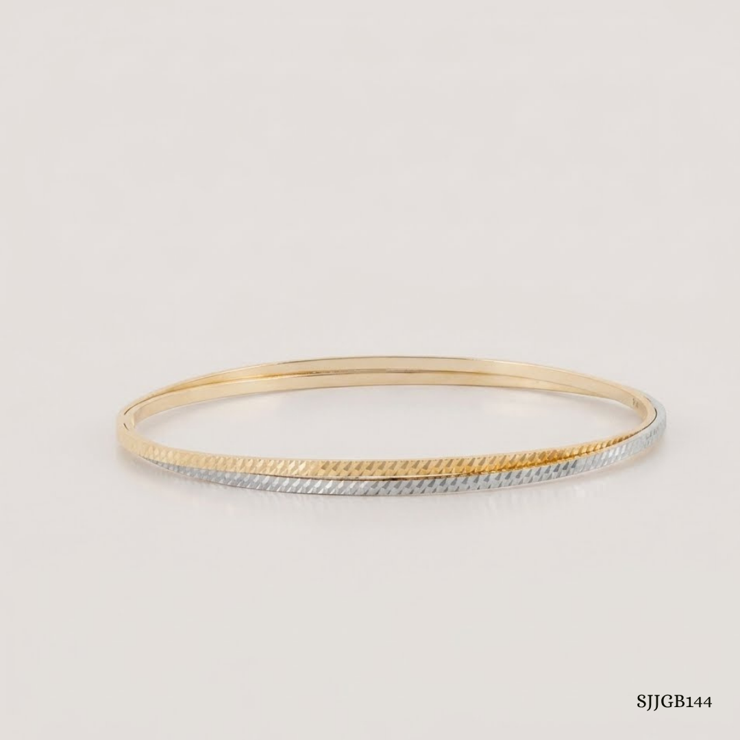 SJJGB144 | Sleek Radiance Modern Gold Bangle with Premium Shine