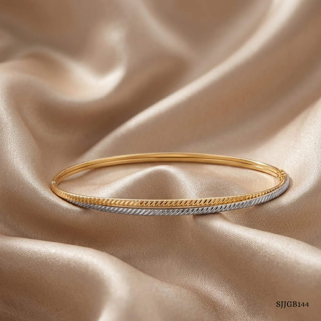 SJJGB144 | Sleek Radiance Modern Gold Bangle with Premium Shine