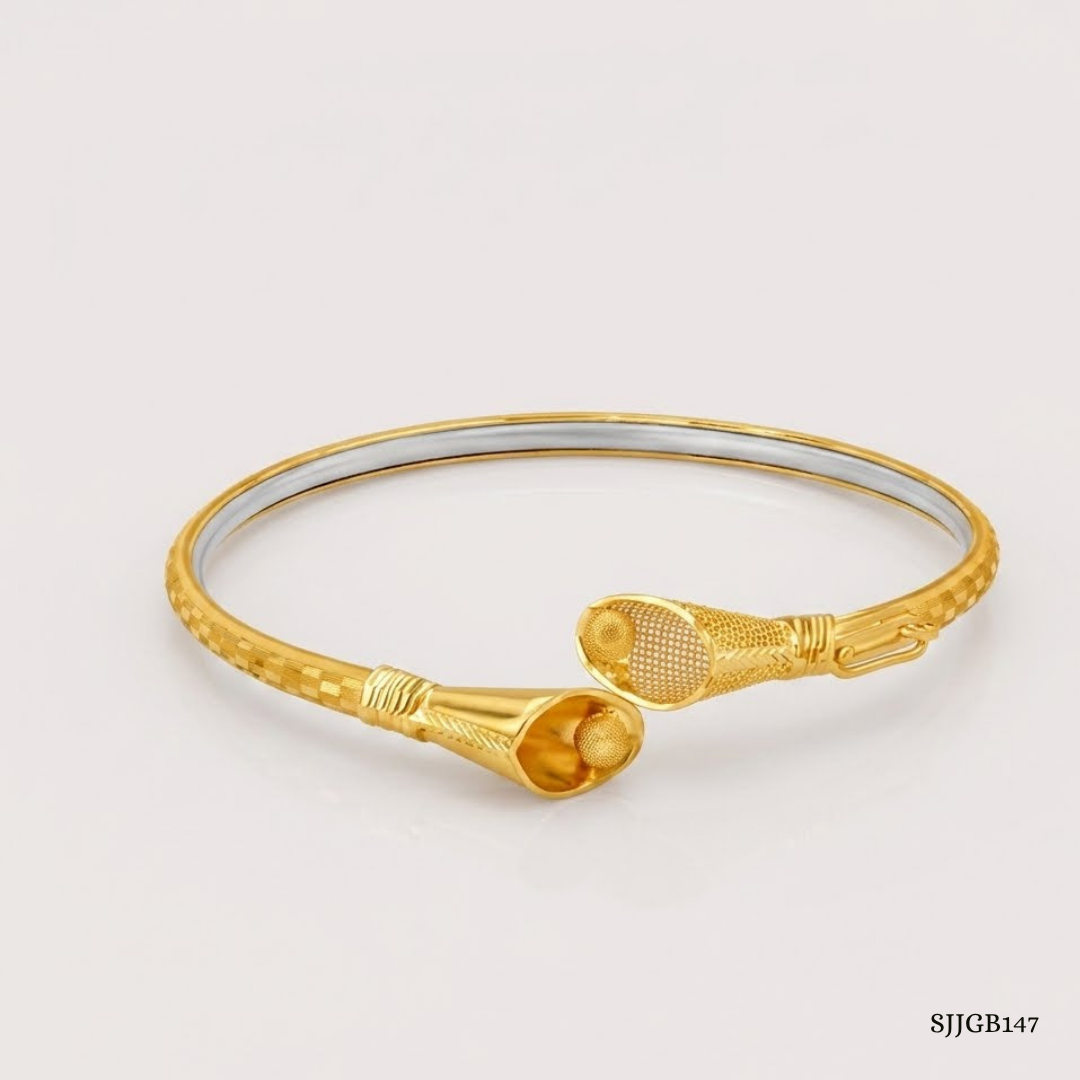 SJJGB147 | Captivating Designer Gold Bangle with Elegant Luxury Styling