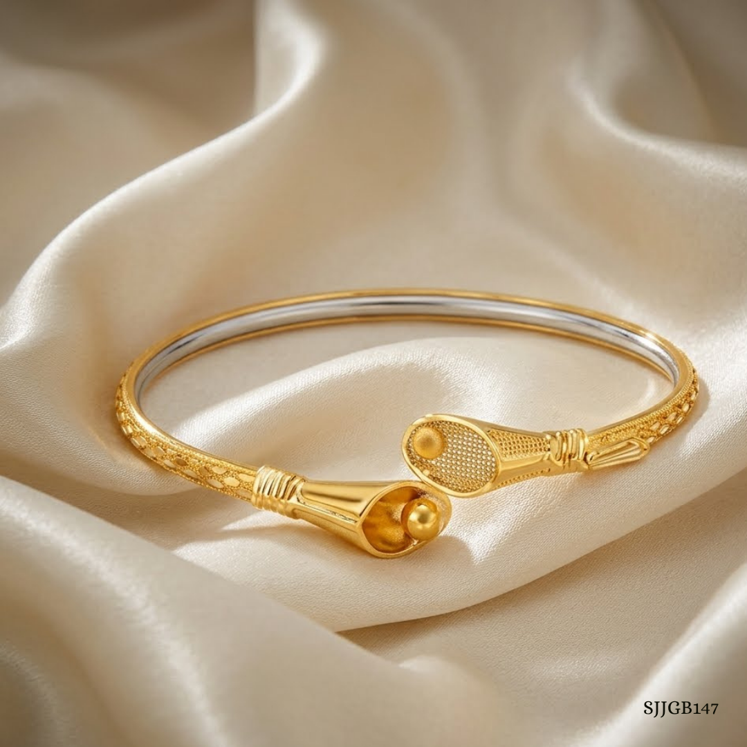SJJGB147 | Captivating Designer Gold Bangle with Elegant Luxury Styling