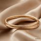 SJJGB149 | Urbane Yellow Gold Ribbed Bangle with Modern Luxury Texture