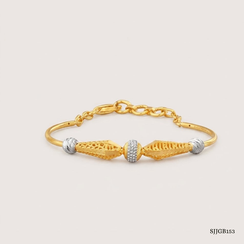 SJJGB153 | Playful Elegance Stylish Gold Bangle for Modern Fashion