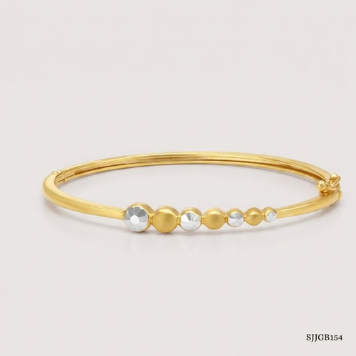 SJJGB154 | Sophisticated Dual-Toned Gold Bangle with Premium Finish