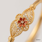 SJJGB157 | Floral Enchantment Designer Gold Bangle with Elegant Detailing