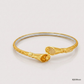 SJJGB160 | Dainty Yellow Gold Checked Bangle with Elegant Texture