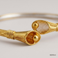 SJJGB160 | Dainty Yellow Gold Checked Bangle with Elegant Texture