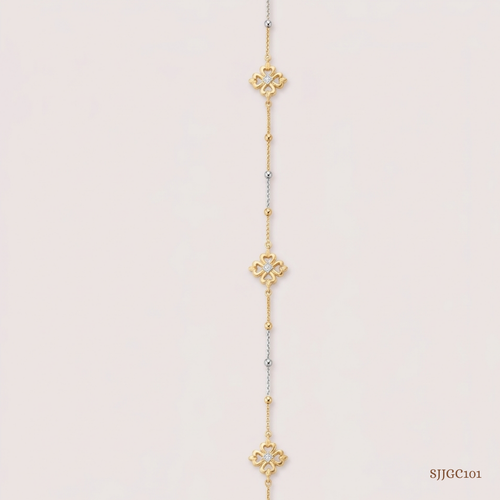 SJJGC101 | BloomTrail Dual Tone Floral Gold Chain