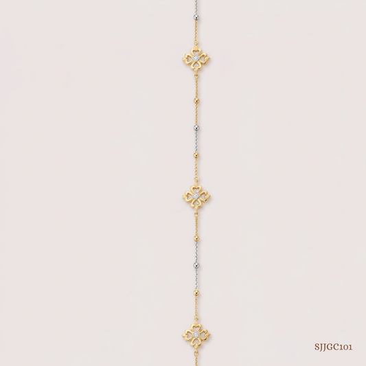 SJJGC101 | BloomTrail Dual Tone Floral Gold Chain