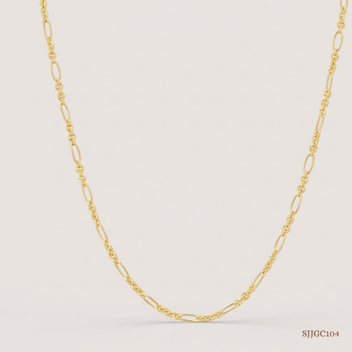 SJJGC104 | Classic Figaro Pattern Gold Chain