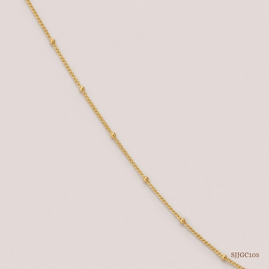 SJJGC105 | Beaded Satellite Yellow Gold Chain