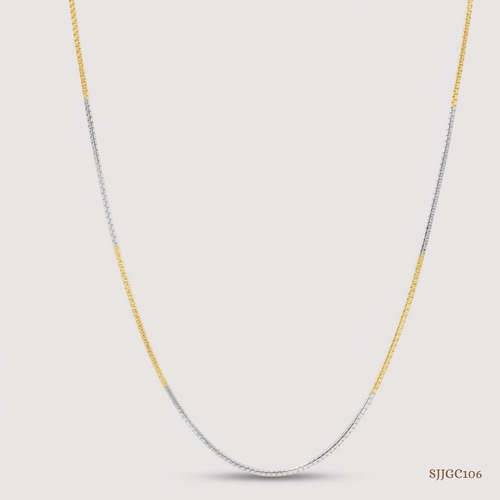 SJJGC106 | Modern Dual Tone Box Link Gold Chain