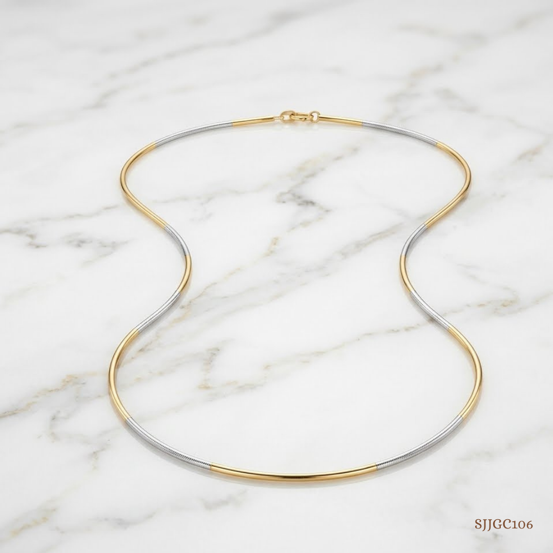 SJJGC106 | Modern Dual Tone Box Link Gold Chain