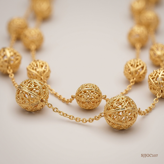 SJJGC107 | Radiant Orbit Double Layer Gold Chain