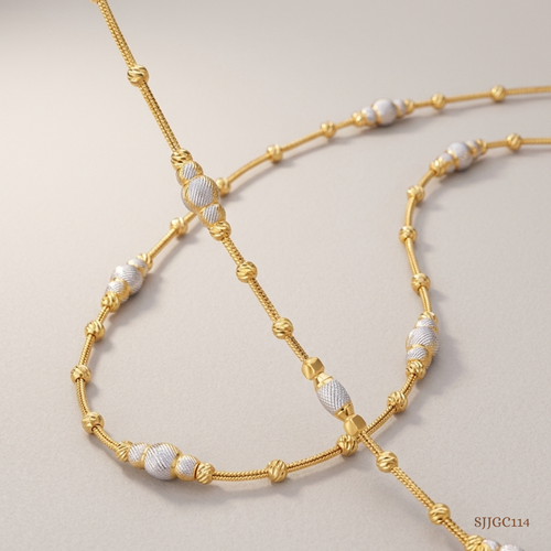 SJJGC114 | Spheres Charm Dual Tone Gold Chain