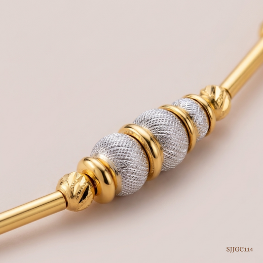 SJJGC114 | Spheres Charm Dual Tone Gold Chain