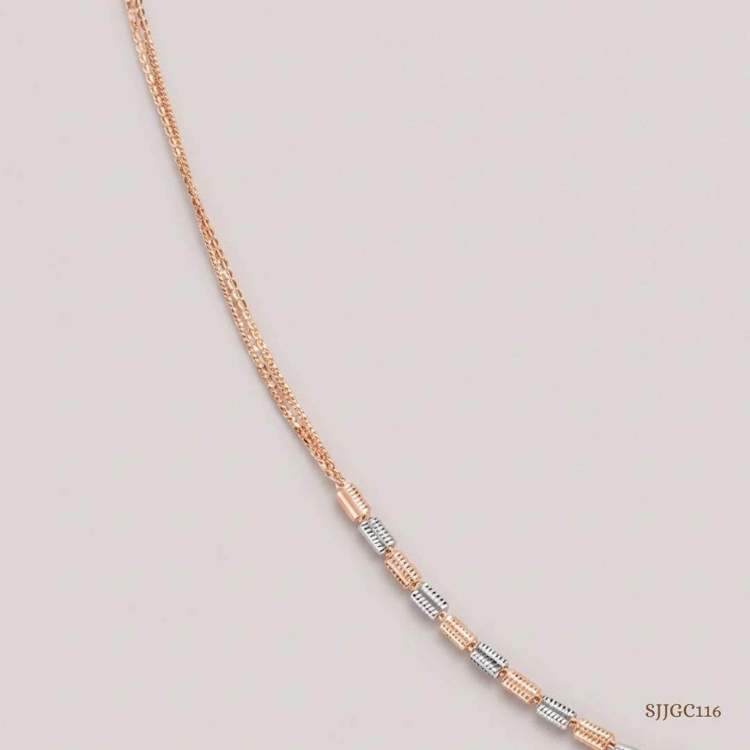 SJJGC116 | Gilded Rhythm Multi Strand Dual Tone Gold Chain
