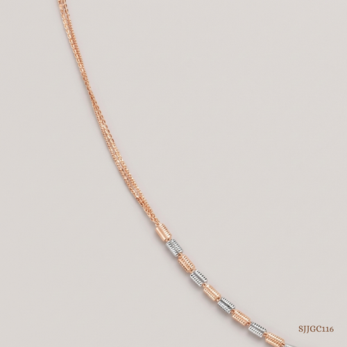 SJJGC116 | Gilded Rhythm Multi Strand Dual Tone Gold Chain