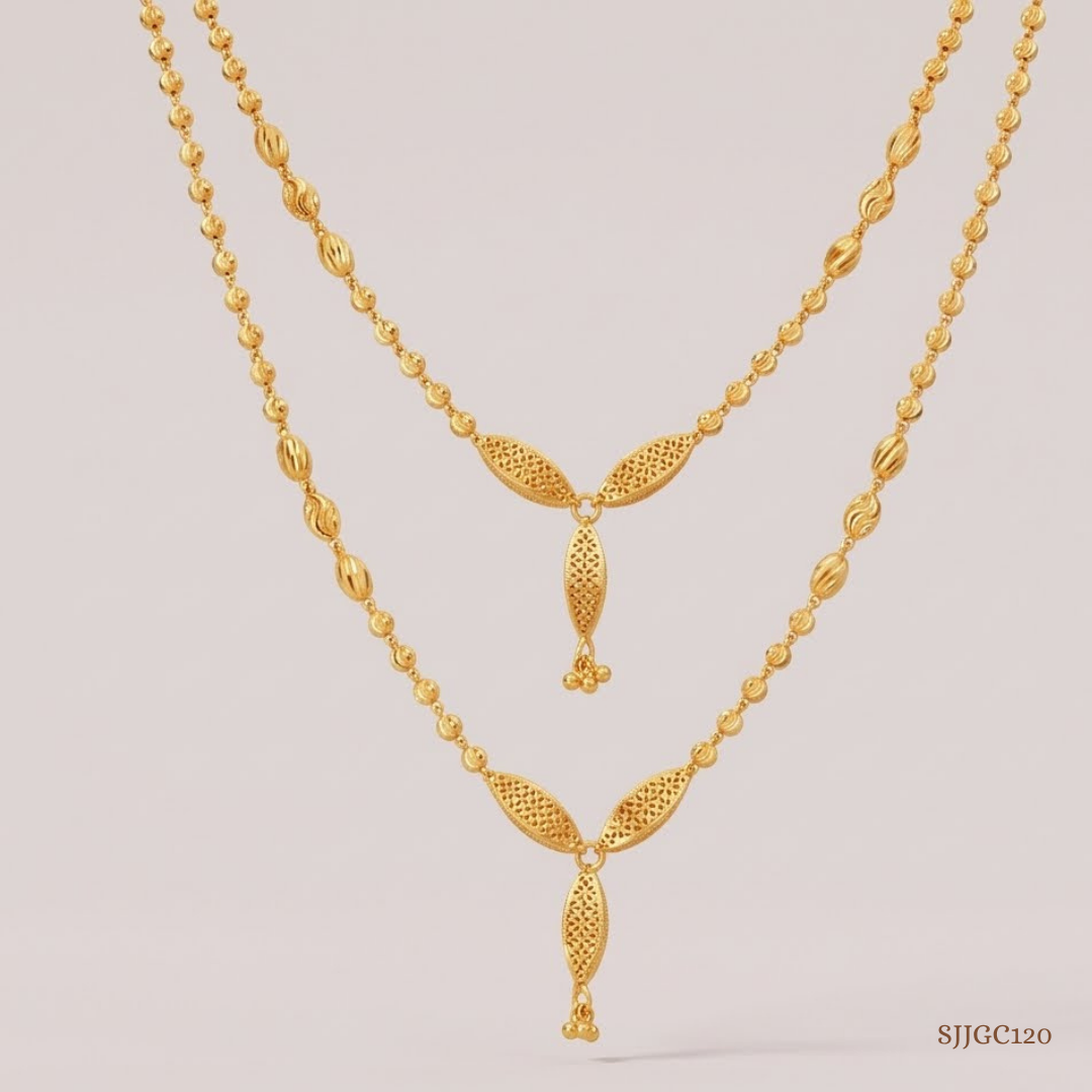 SJJGC120 | Lattice Muse Rose Gold Lariat Chain Set