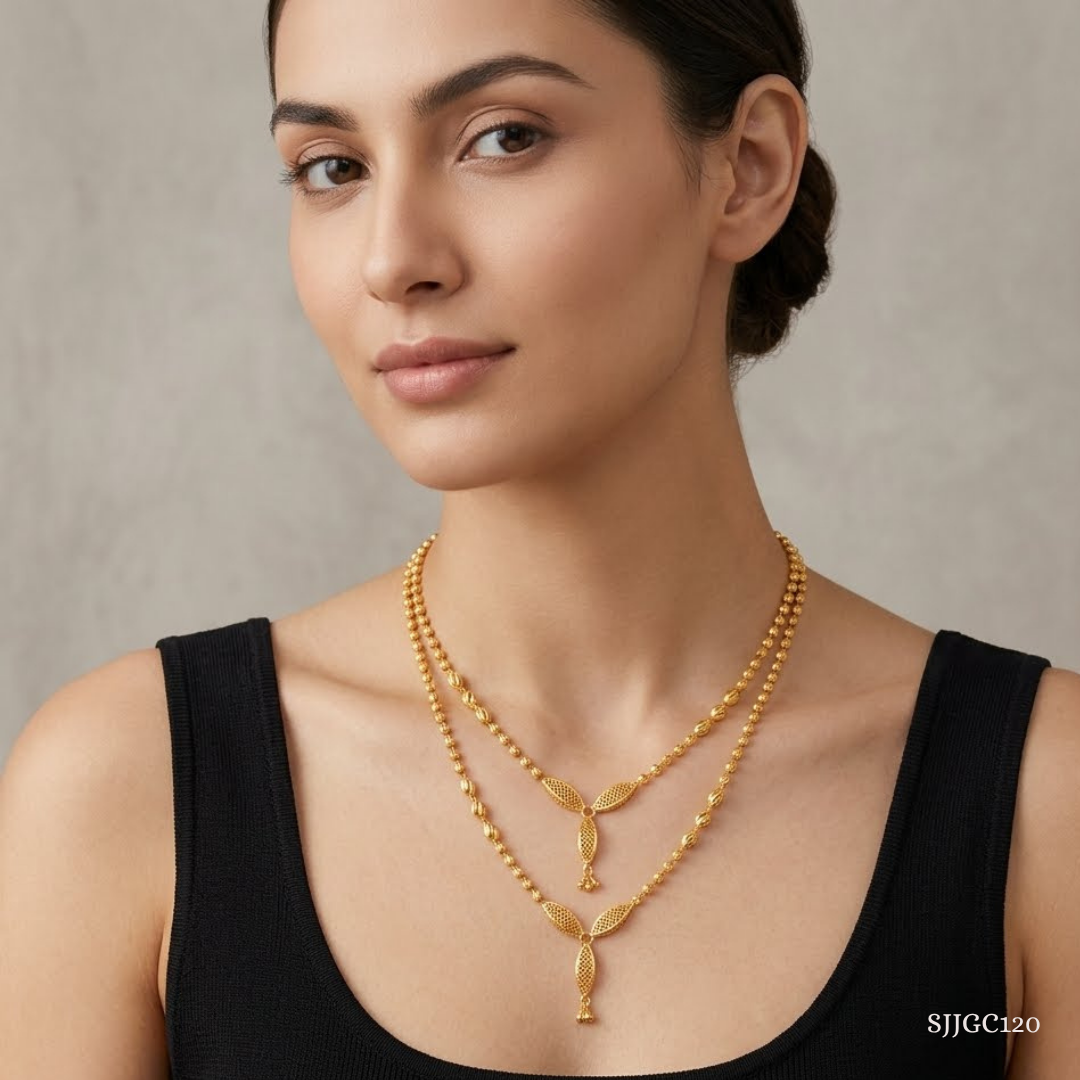 SJJGC120 | Lattice Muse Rose Gold Lariat Chain Set