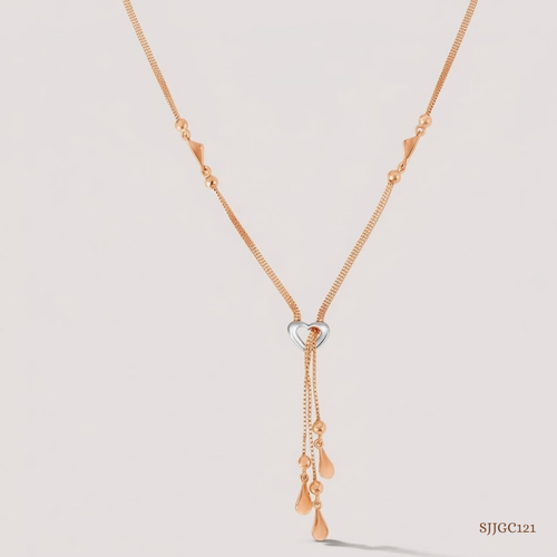 SJJGC121 | Endless Affection Textured Gold Lariat Chain