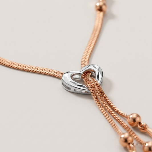 SJJGC121 | Endless Affection Textured Gold Lariat Chain