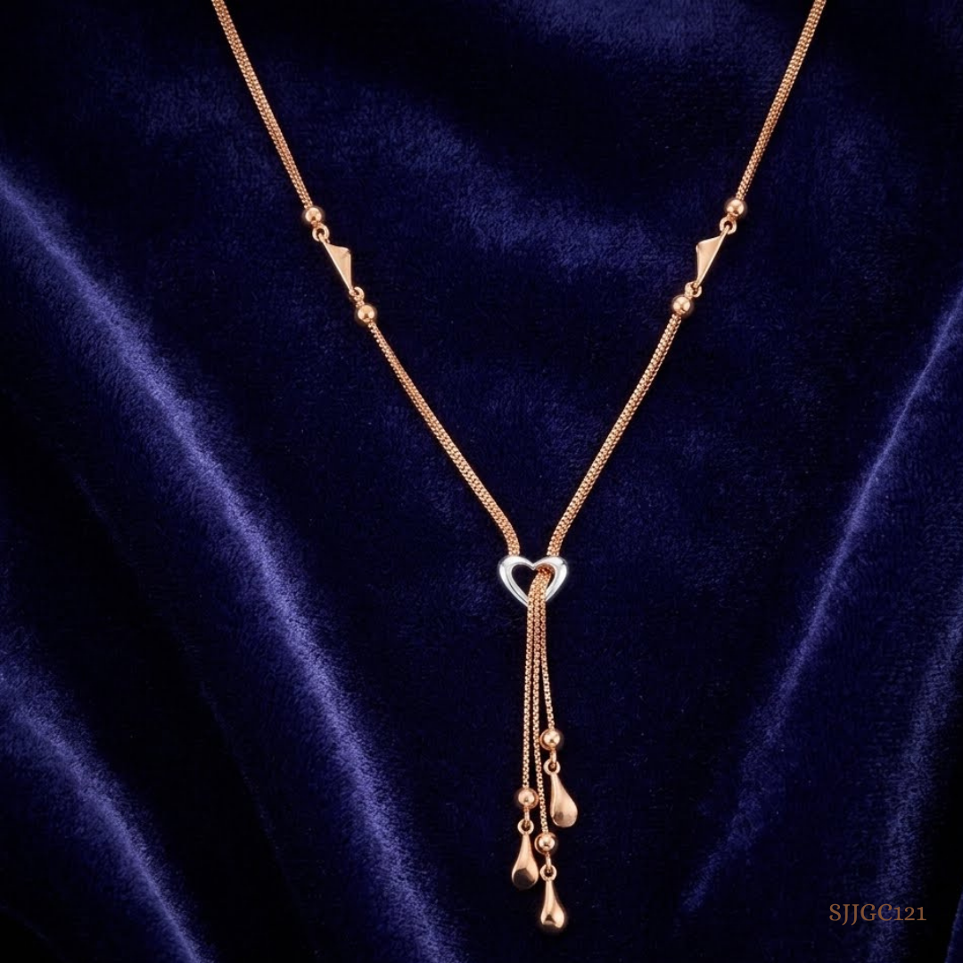 SJJGC121 | Endless Affection Textured Gold Lariat Chain