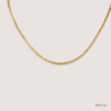 SJJGC123 | Tri Tone Flat Link Pearl Accent Gold Chain