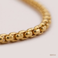SJJGC123 | Tri Tone Flat Link Pearl Accent Gold Chain