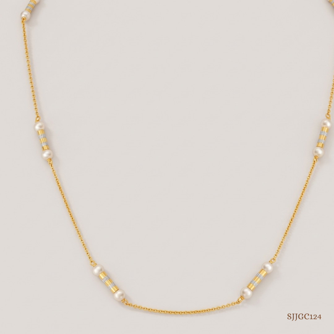 SJJGC124 | Radiant Rhythm Broad Link Gold Chain