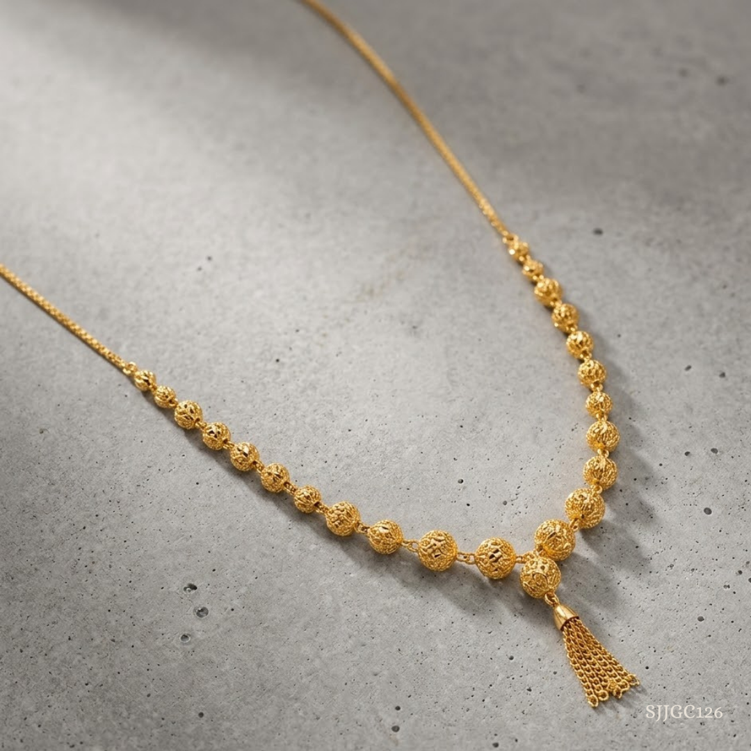 SJJGC126 | Shining Beads Double Layer Gold Chain