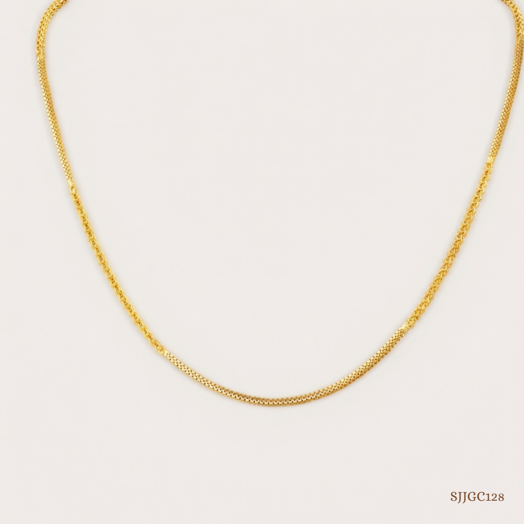 SJJGC128 | Luxe Barrel Architectural Gold Chain Bracelet