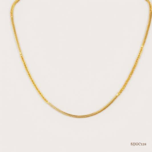 SJJGC128 | Luxe Barrel Architectural Gold Chain Bracelet