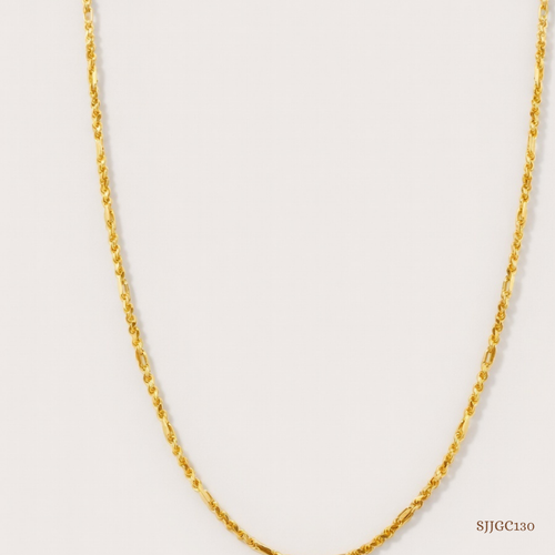 SJJGC130 | Gilded Twine Sculpted Gold Station Chain
