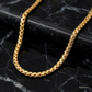 SJJGC131 | Artisanal Striated Wheat Wave Gold Chain