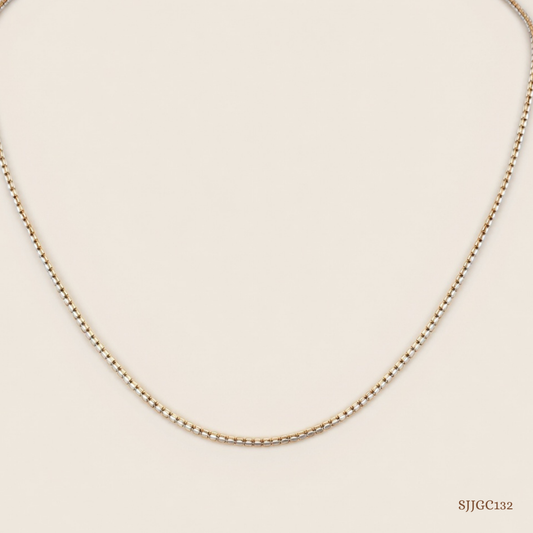 SJJGC132 | Modish Dual Tone Heart Lariat Gold Chain