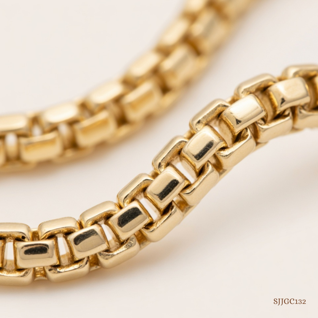 SJJGC132 | Modish Dual Tone Heart Lariat Gold Chain