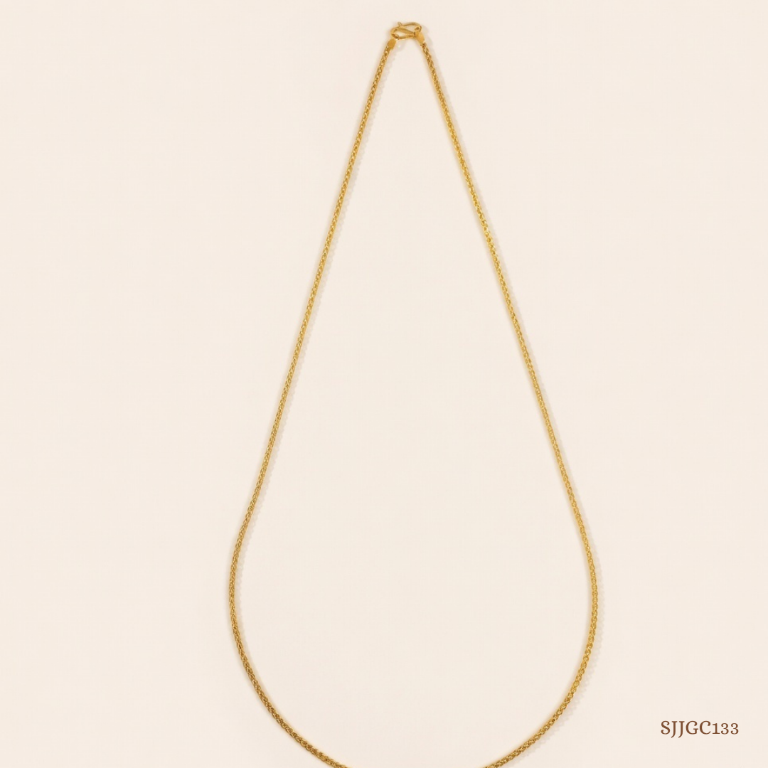 SJJGC133 | Golden Weave Tassel Wheat Gold Chain