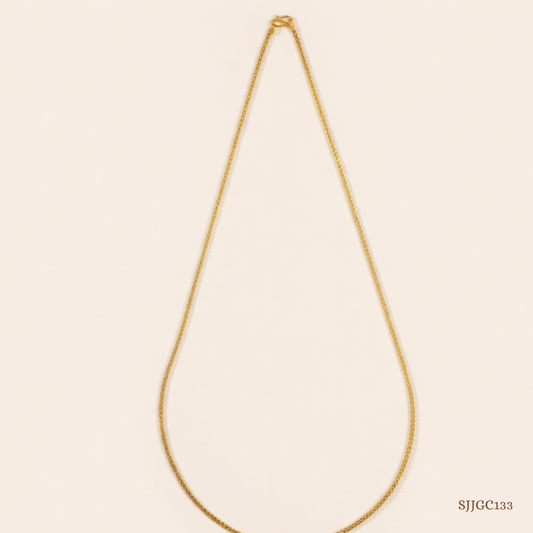 SJJGC133 | Golden Weave Tassel Wheat Gold Chain